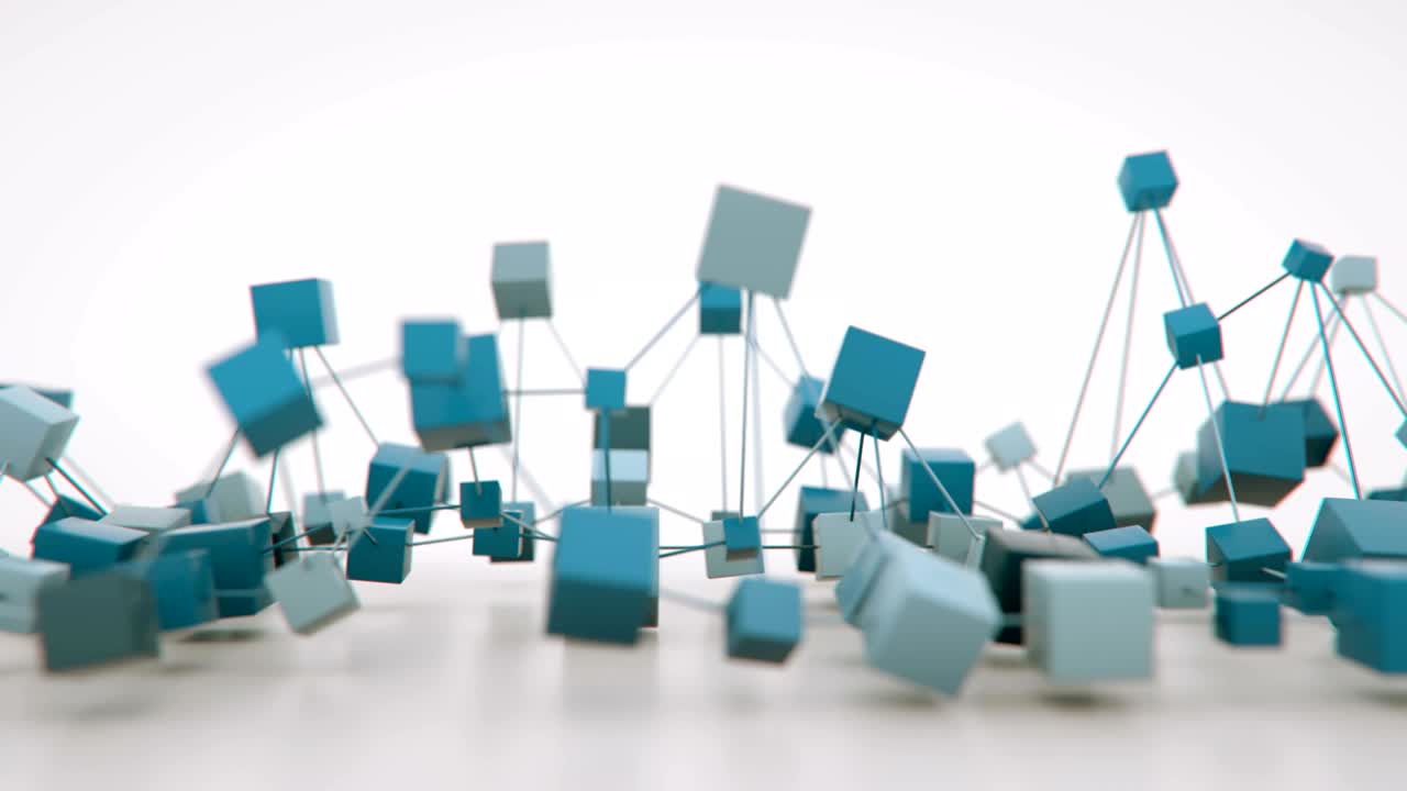 el concepto de cadena de bloques abstracto de 4k.