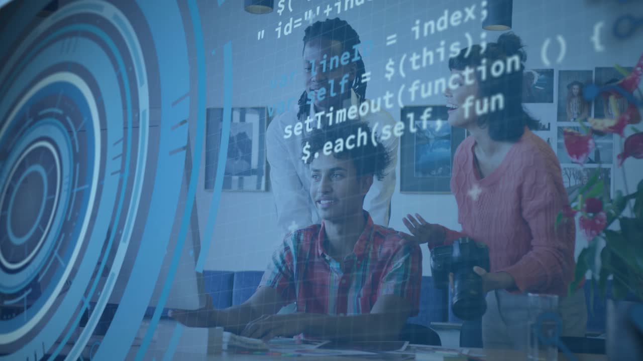 Developer adjusting UI code upon HUD rings appearing and jQuery code fading with teammates guiding