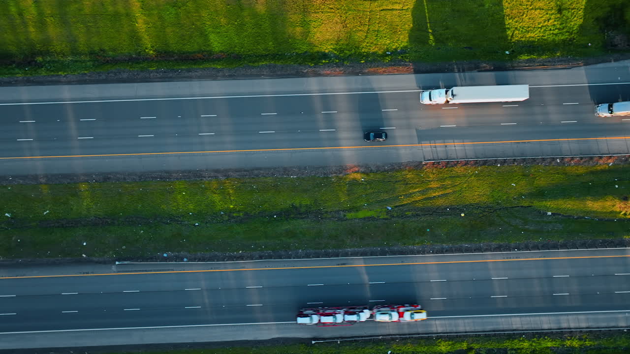 Portland american state highway scenery. Oregon highway aerial view.
