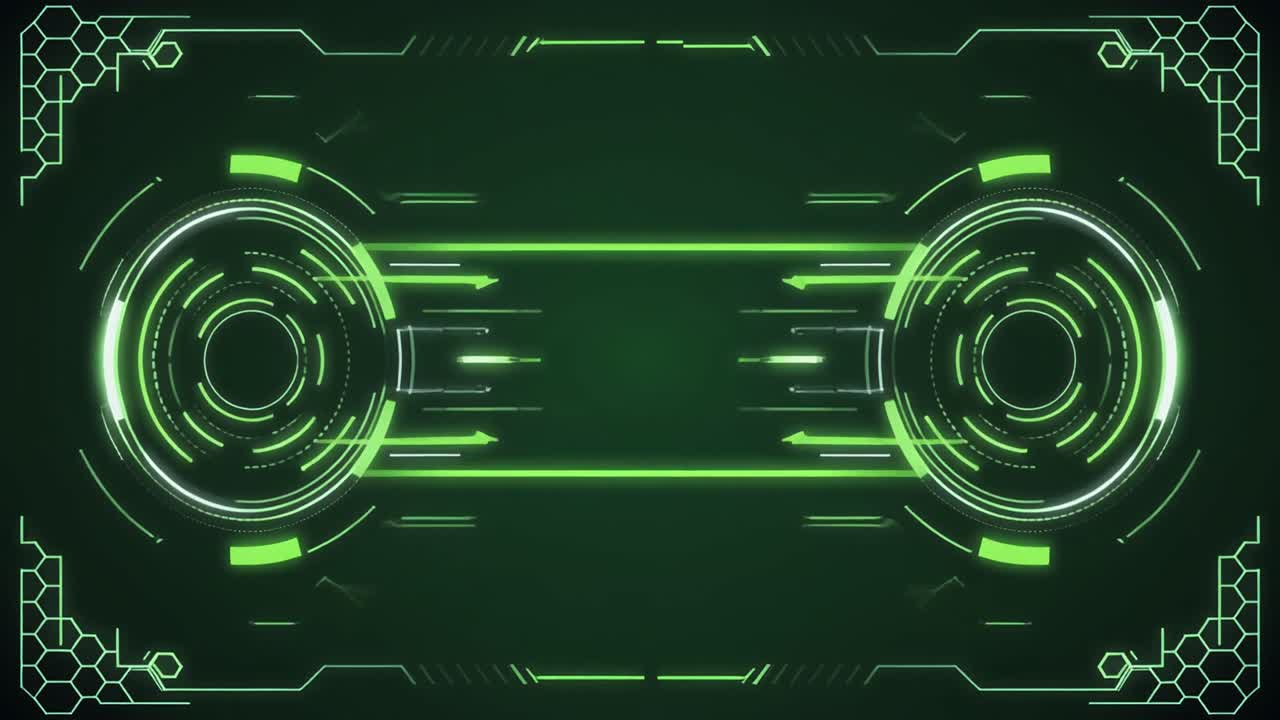 Animated Futuristic Green HUD Interface Background