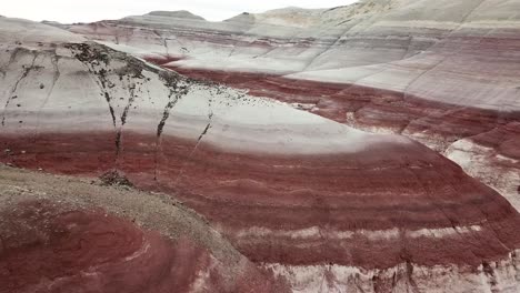 planet mars landscape resemble in utah desert usa, aerial view of layered sandstone formation near hanksville