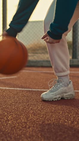 women playing basketball on a court