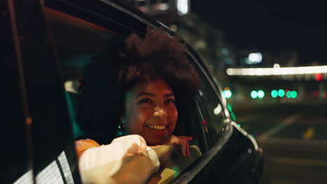 Woman in Car at Night
