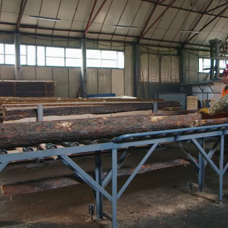 A-group-of-workers-works-at-a-sawmill