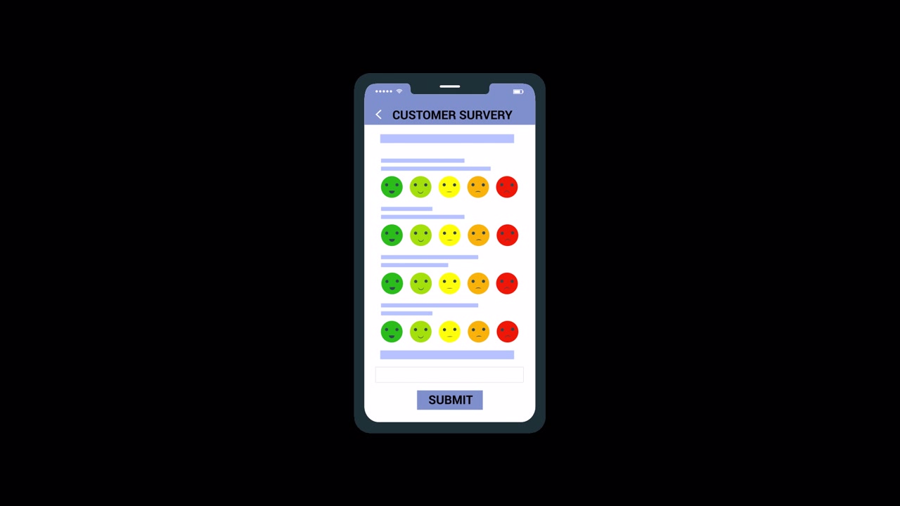 Animated Customer Survey on a Smartphone with Emoji Ratings