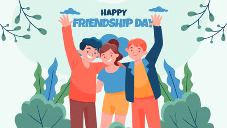 motion graphic of flat background for international friendship day celebration