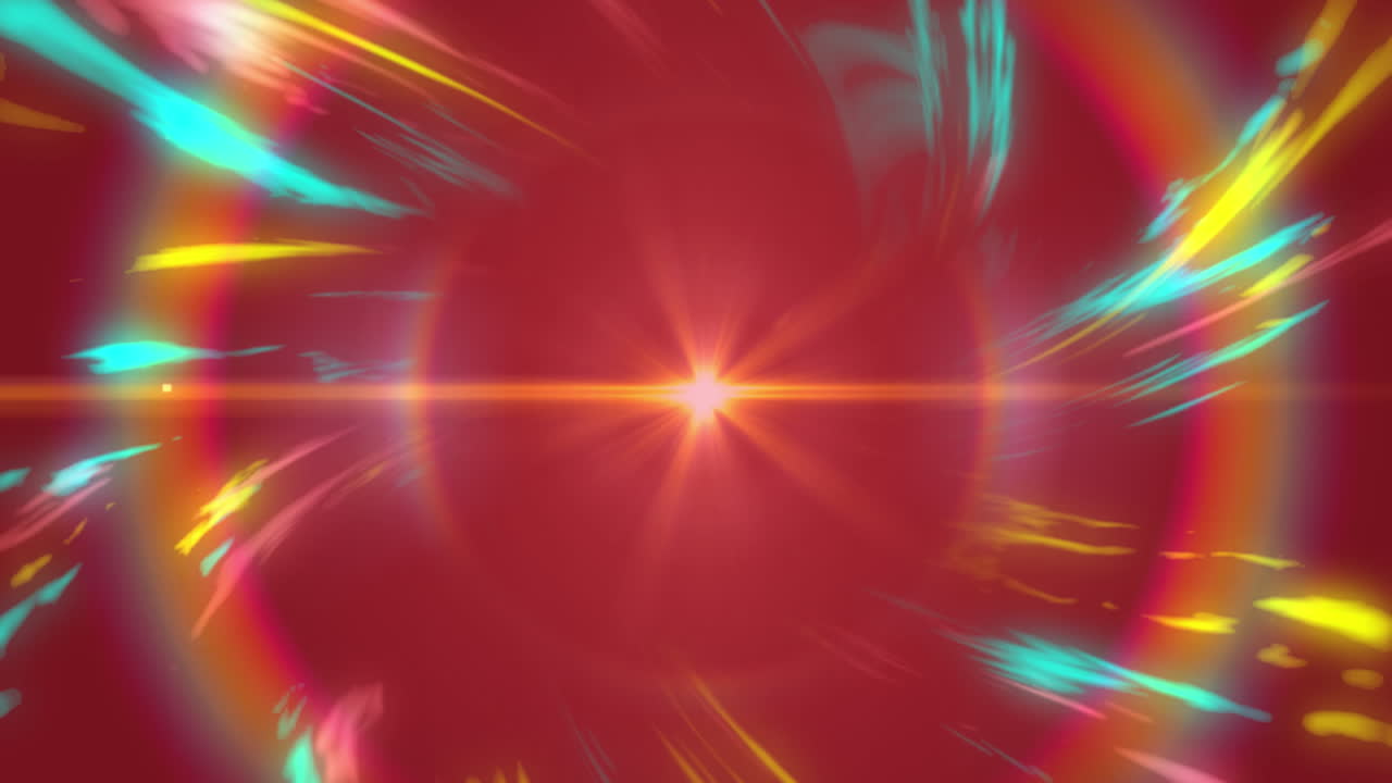 다채로운 빛의 흔적이 회전하는 애니메이션