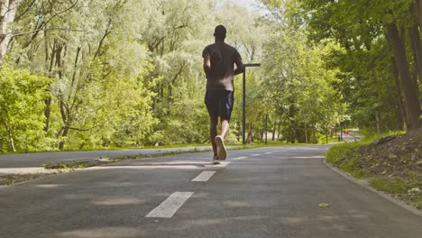 hombre corriendo en un parque