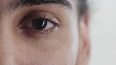 ojo masculino de cerca mirando sorprendido asombrado expresión de emoción