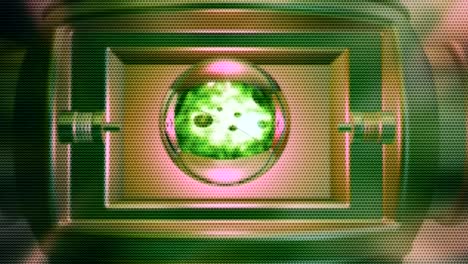 fondo animado en movimiento que muestra moléculas nucleares átomo energía radiactiva electricidad energía rayo