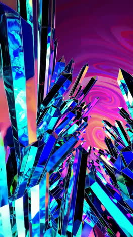 holographic crystals and swirling psychedelic background