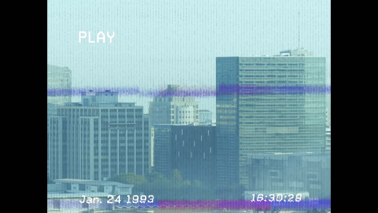 도시 풍경에 대한 간섭의 애니메이션