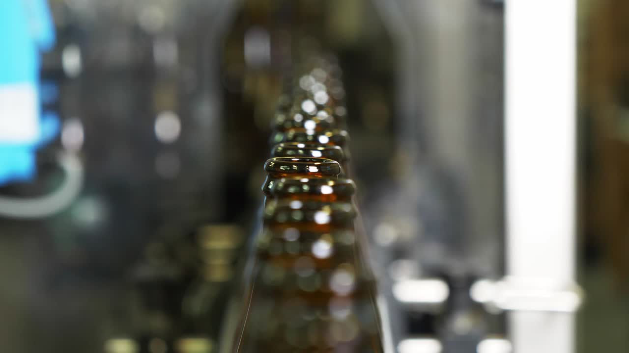 Bottling process at brewery