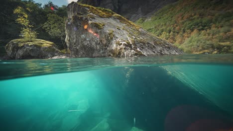 der charme des loen-sees enthüllt sich über und unter dem wasser