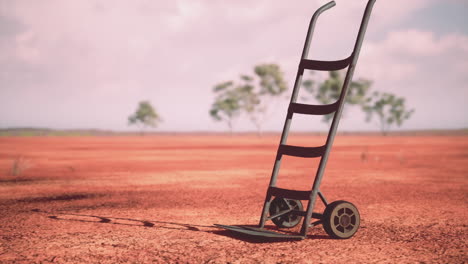 small trolley cart in the desert