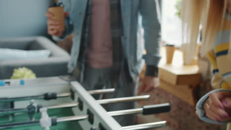 foosball game and young adults' interaction