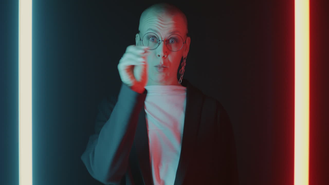 Powerful Woman in Neon Light