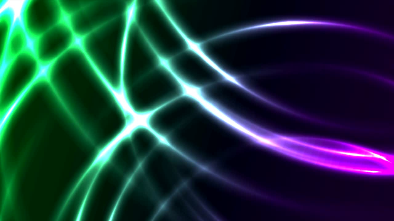 las ondas brillantes de neón verde violeta animación de video