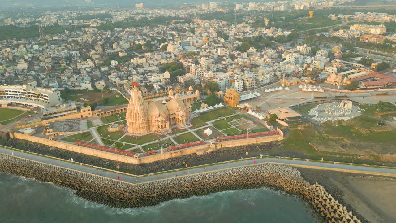 12 Jyotirlingas in India, Temples of Lord Shiva, indian temple architecture, Somnath Temple Aerial view