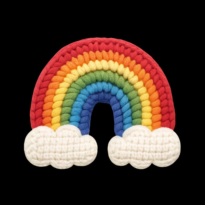 Decoração de Parede de Macramê Arco-íris Artesanal
