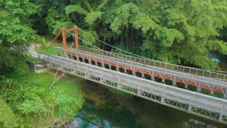 blanchisseuse spring bridge in trinidad over the river using a drone