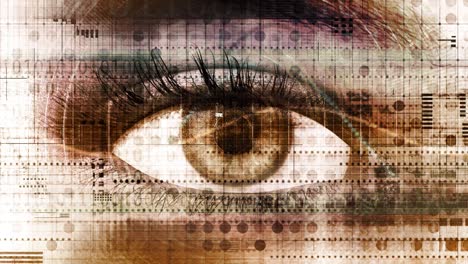 digital analytics with cybernetic eye as futurist concept