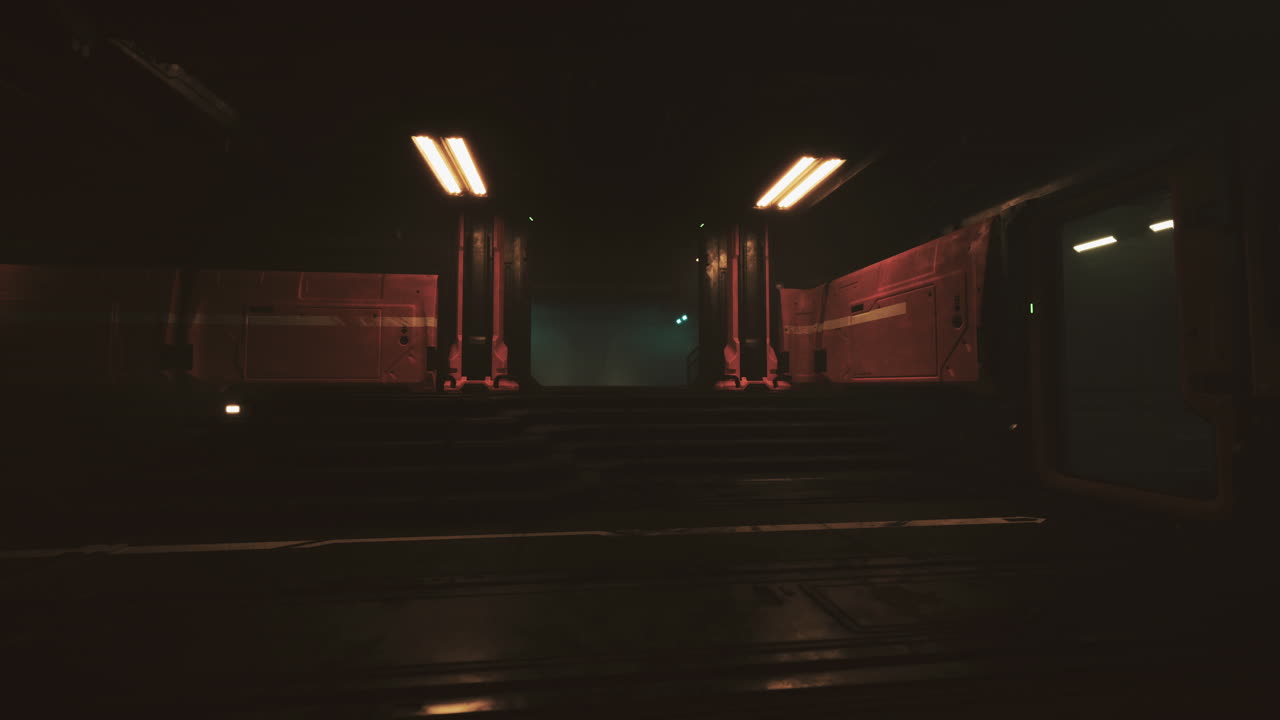 corredor oscuro y futurista