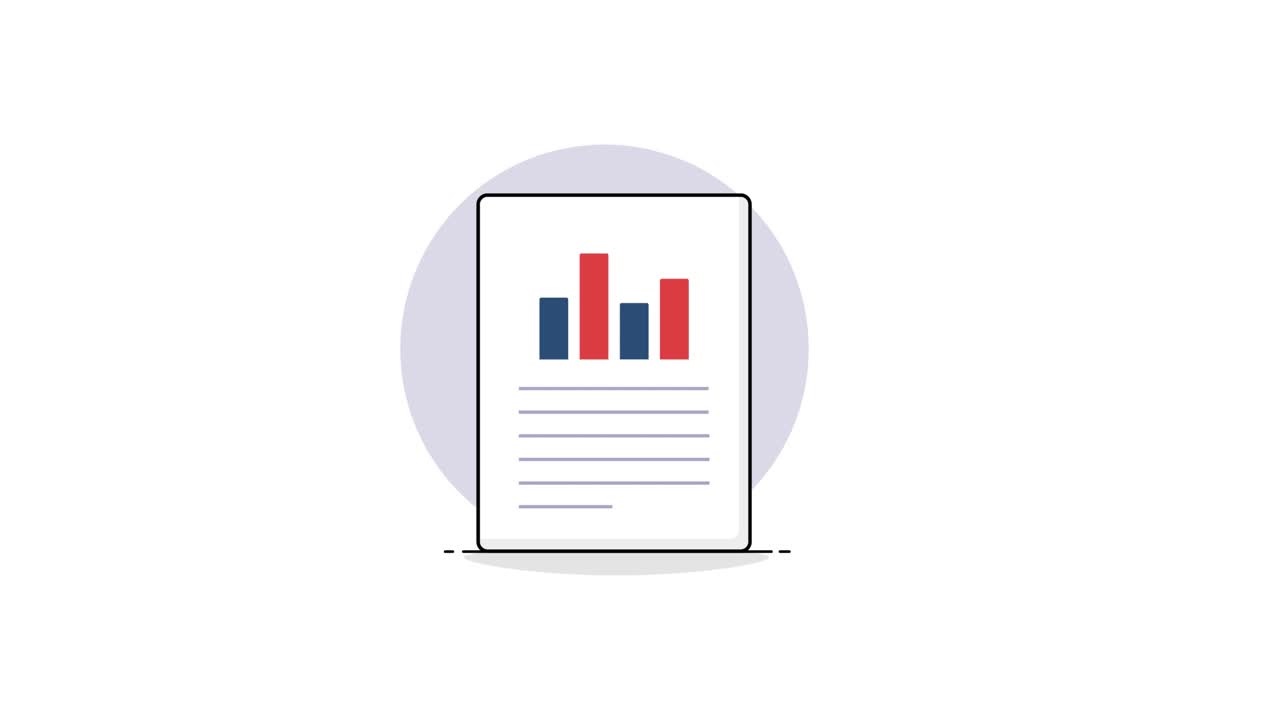 Animated Business Report with Upward and Downward Trend Arrow