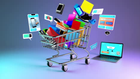 online shopping and e-commerce concept with digital devices