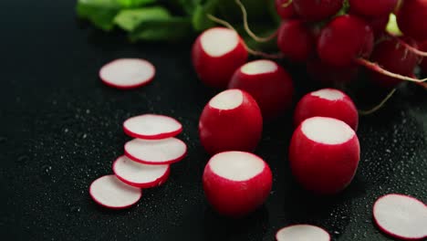 small red radish in slices