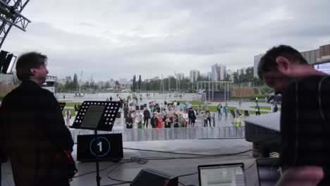 outdoor concert in a city