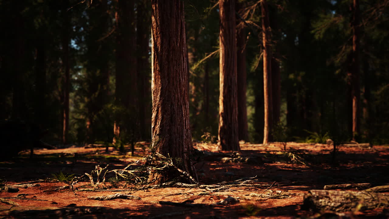 Luce dell'alba tra le sequoie di Mariposa Grove