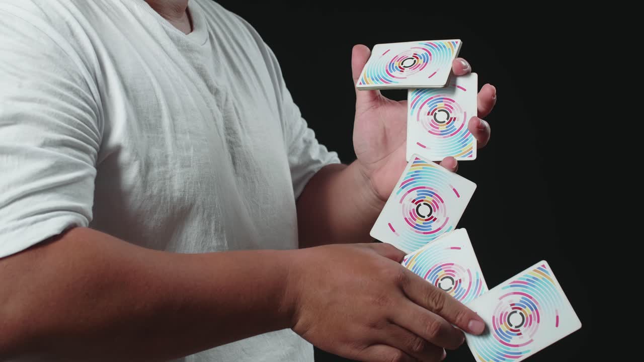 Talented Magician Starts Showing His Trick With Cards, Cardistry