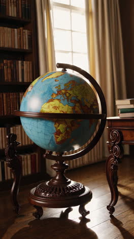 antique globe in a luxurious study