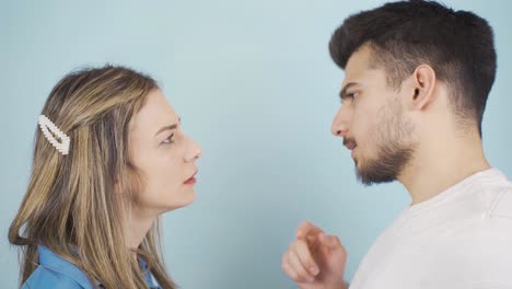 brainstorming woman and man thinking and discussing ideas.