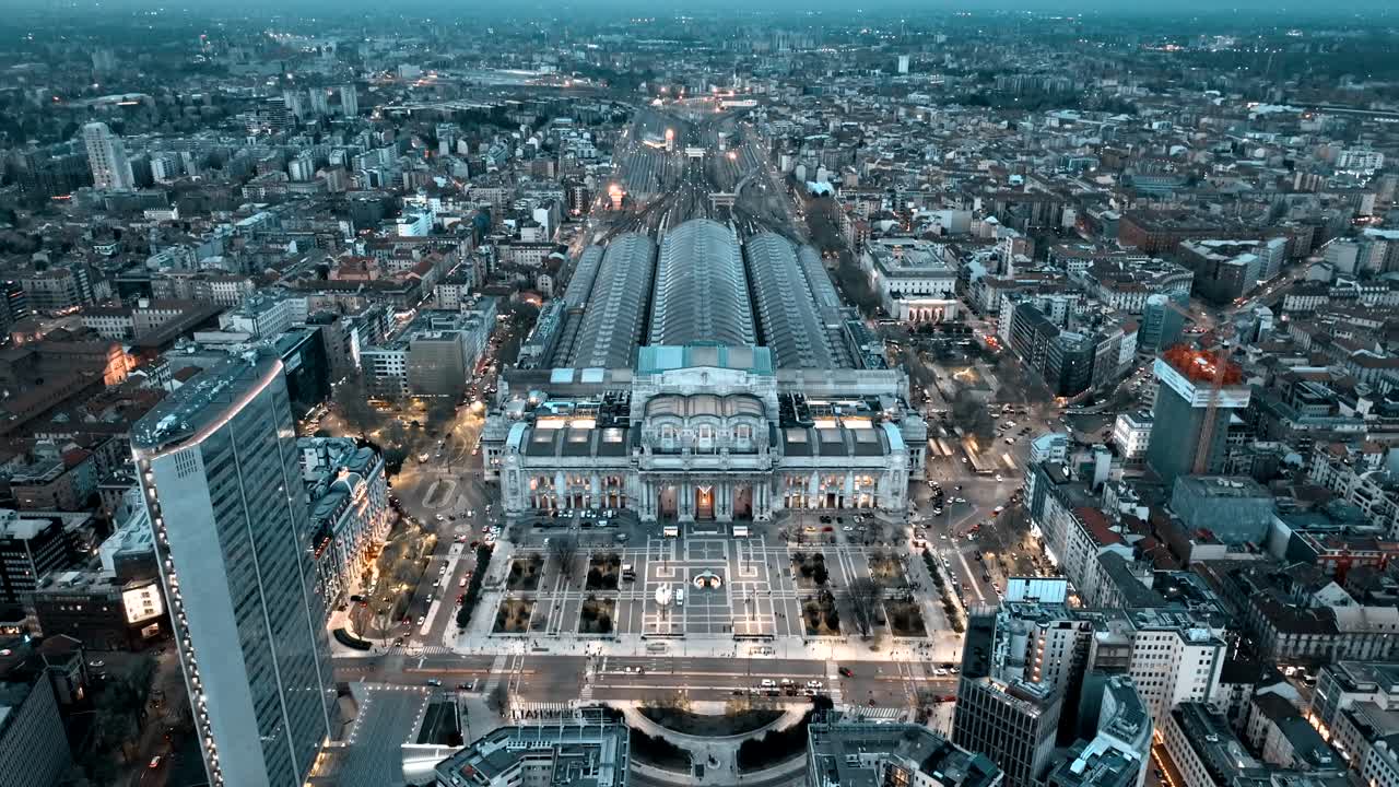 이탈리아 밀라노의 드론 영상