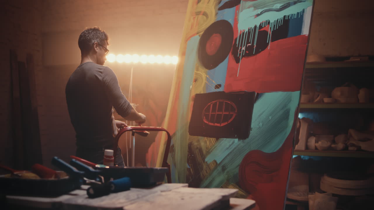 Artist in Art Studio