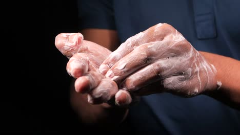 washing hands with soap