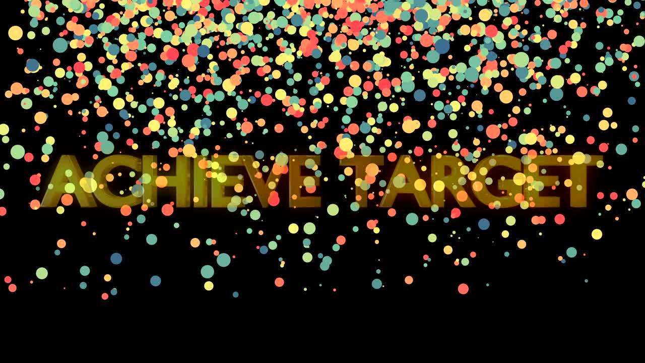 입자 다채로운 배경으로 목표 텍스트를 달성