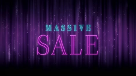 animation of sparkling massive sale text 4k