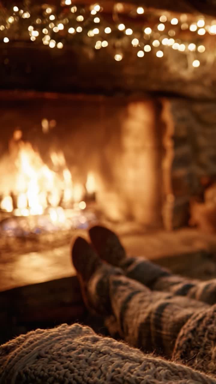 Una serata accogliente davanti al caminetto: lasciati avvolgere da calore e serenità con luci scintillanti e trame confortanti per un'esperienza di relax perfetta