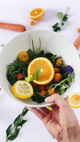 vibrant fresh fruit and vegetable bowl