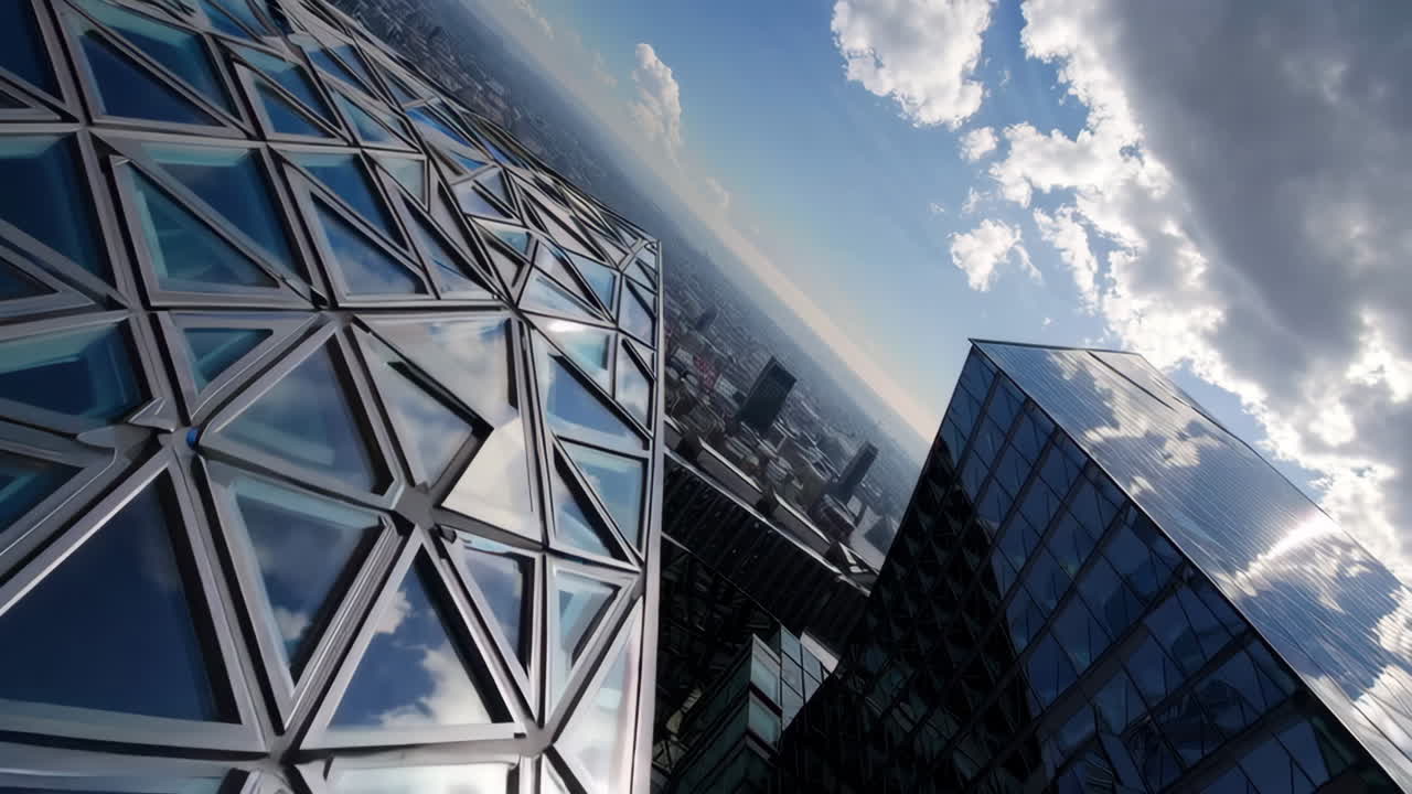 Modern Skyscrapers and City Skyline with Reflective Glass