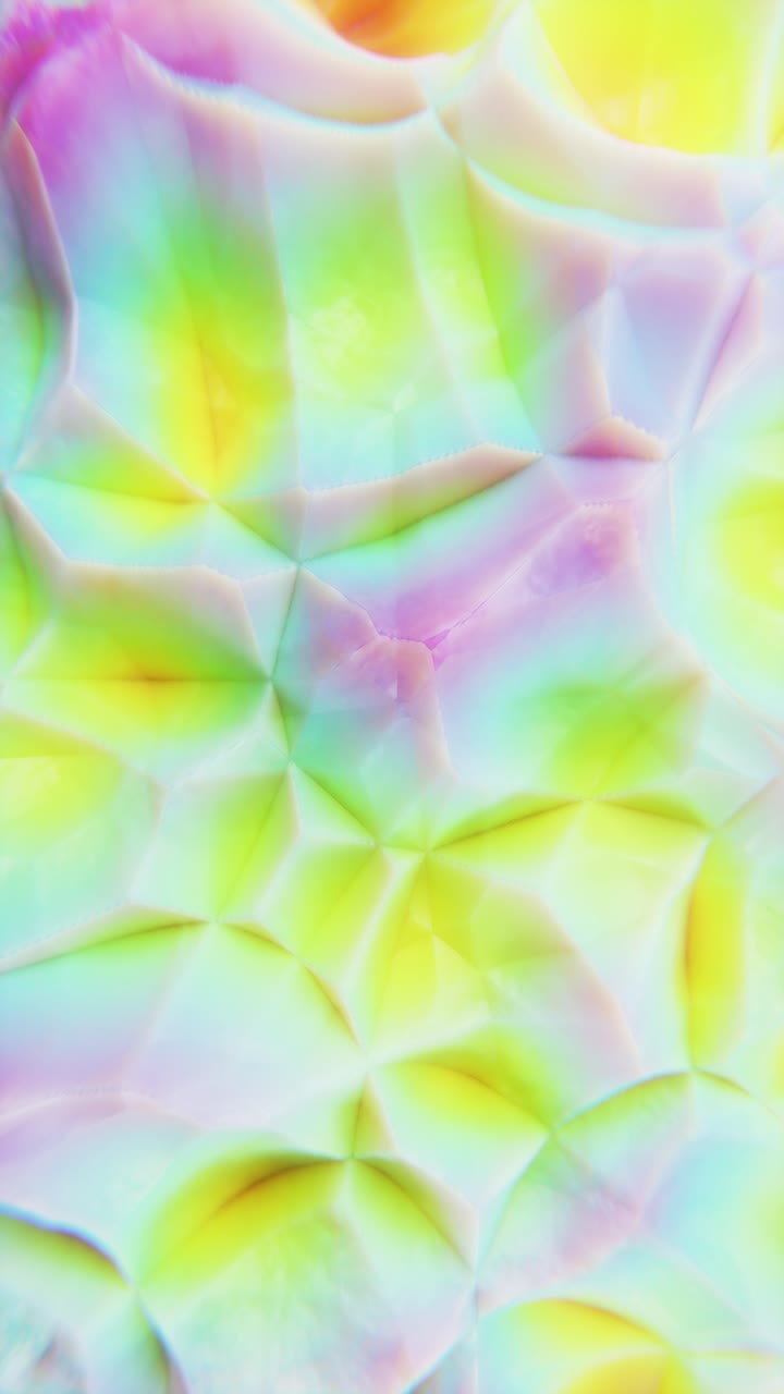 Abstract pattern with multicolored moving crystal shaped object loop