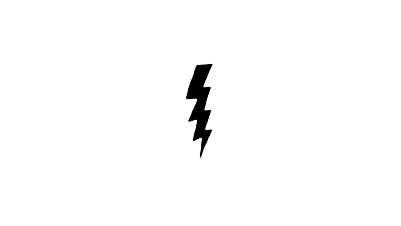 Animated Black Lightning Bolt Icon on White Background
