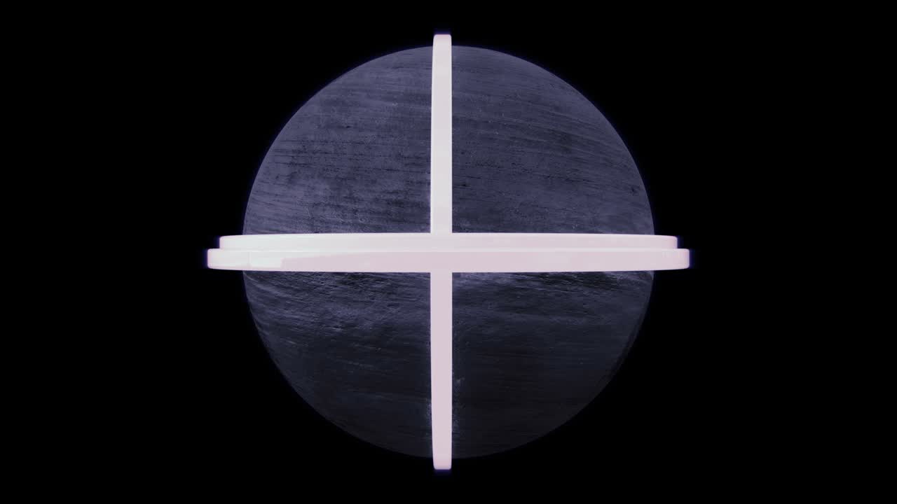 알파 채널을 가진 미래의 행성, 네온 도가 구를 돌아다니며, 원활한 패턴.