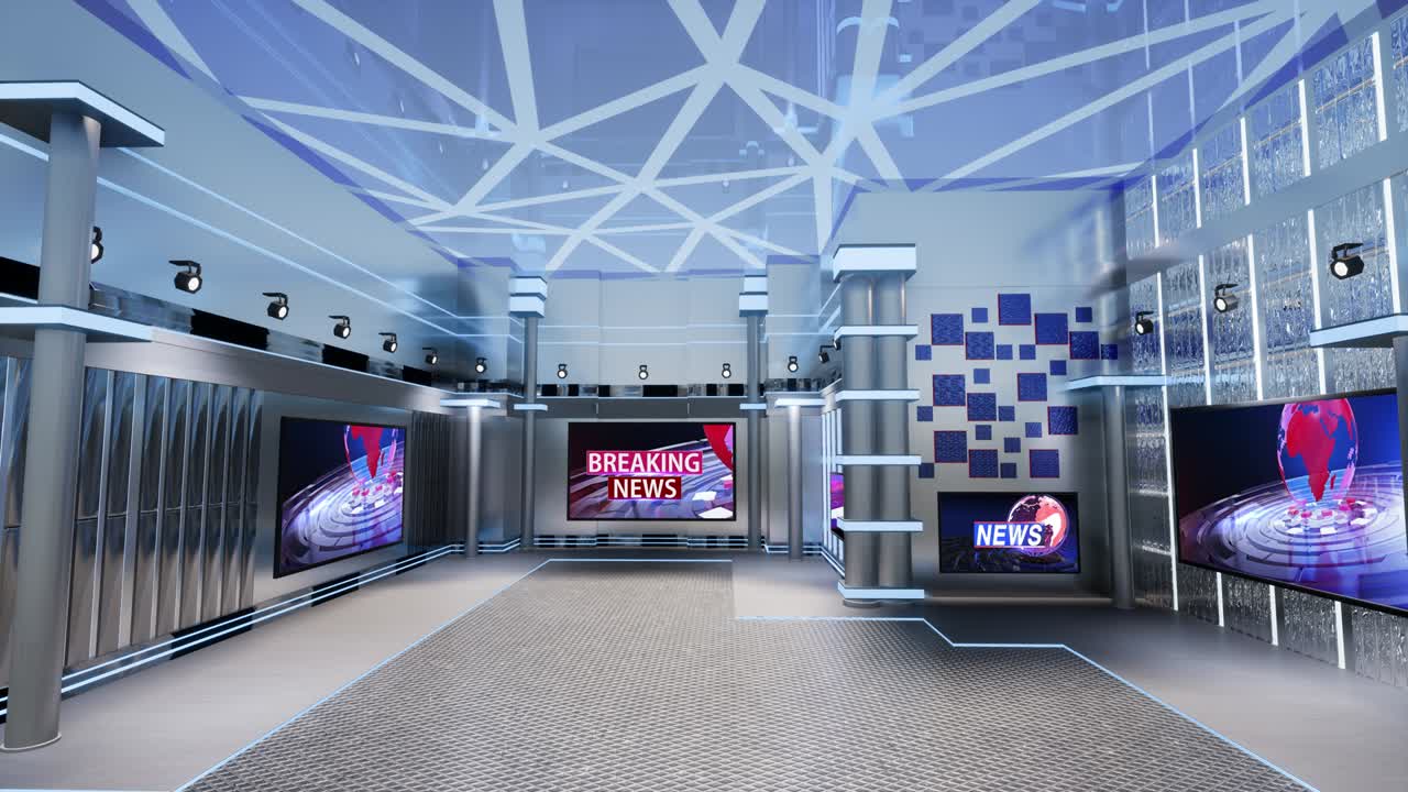 3D 가상 TV 스튜디오 뉴스