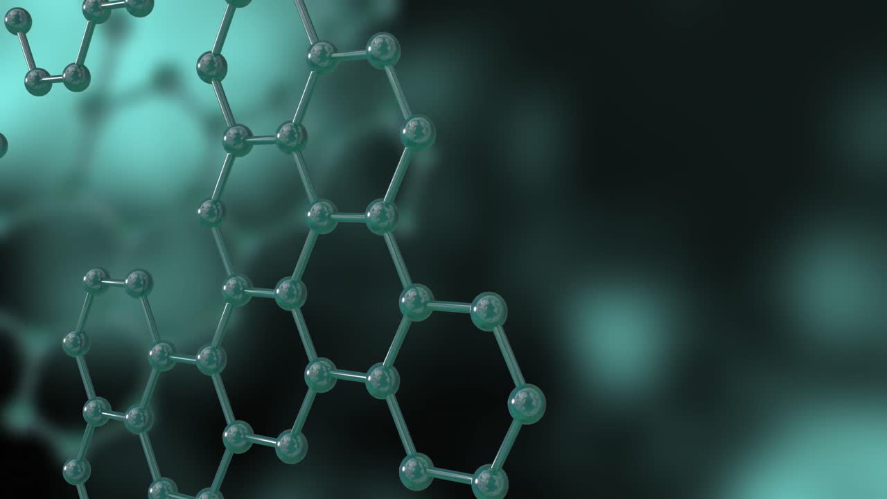 animación de micro 3d de moléculas en un fondo oscuro