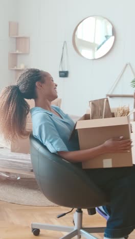 unpacking joy in a cozy living room a heartfelt moment in springtime