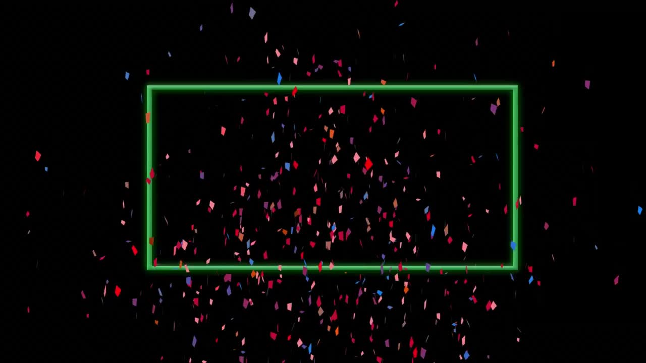 프레임 위에 떨어지는 콘페티의 애니메이션